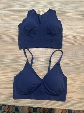 TRUE & CO Wireless Bras Bundle Navy Blue Size S (2 Pack) Comfort Stretch